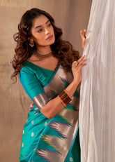 Embellished Looking Aqua Blue Saree